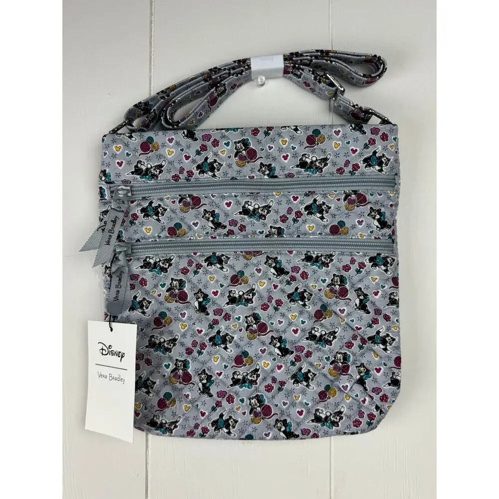 Vera Bradley Disney Triple Zip Hipster Playful Figaro Crossbody Bag, NWT